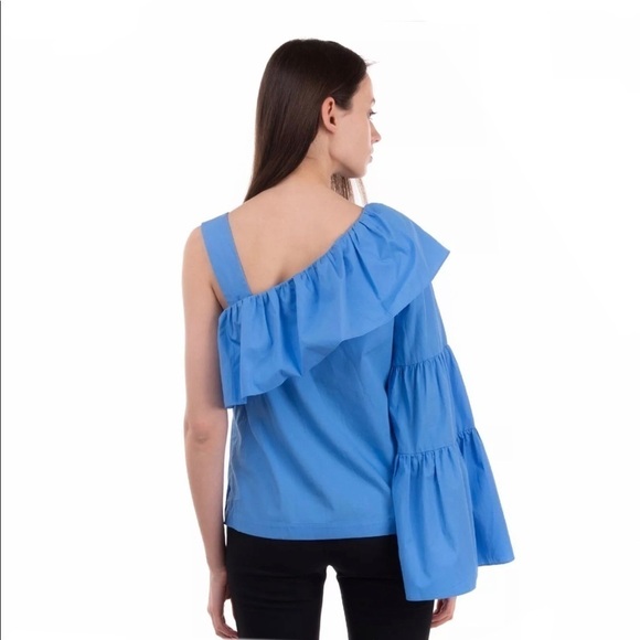 Blue ruffled top Medium $340 - Picture 3 of 10